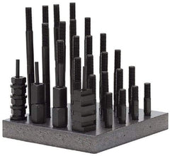 TE-CO - 38 Piece, 3/4-10 Stud, 7/8" T Slot, T Nut & Stud Kit - 1-1/2" T-Slot Nut Width, 3, 4, 5, 6, 7, 8" Stud Lengths - Makers Industrial Supply