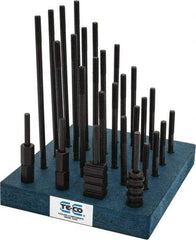 TE-CO - 38 Piece, 5/16-18 Stud, 3/8" T Slot, T Nut & Stud Kit - 5/8" T-Slot Nut Width, 3, 4, 5, 6, 7, 8" Stud Lengths - Makers Industrial Supply