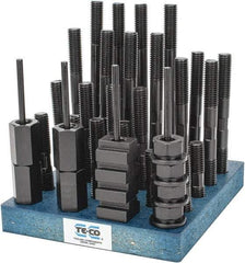 TE-CO - 38 Piece, 5/8-11 Stud, 3/4" T Slot, T Nut & Stud Kit - 1-1/4" T-Slot Nut Width, 3, 4, 5, 6, 7, 8" Stud Lengths - Makers Industrial Supply