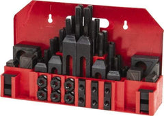 Value Collection - 52 Piece Fixturing Step Block & Clamp Set with 1" Step Block, 9/16" T-Slot, 1/2-13 Stud Thread - 7/8" Nut Width, 3, 4, 5, 6, 7 & 8" Stud Lengths - Makers Industrial Supply