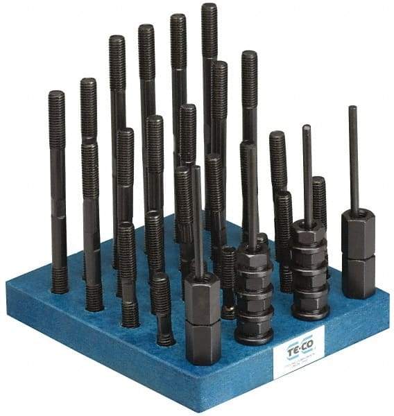 TE-CO - 41 Piece, 1/2-13 Stud, T Nut & Stud Kit - 3, 4, 5, 6, 7, 8" Stud Lengths - Makers Industrial Supply