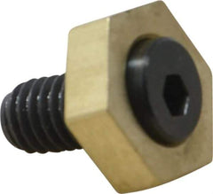 Mitee-Bite - 13/16" Brass Hex, 3/8-16 Stud Thread, Symmetrical Hex Clamp - 1/4" Hex Height, 2,000 Lb Holding Force, Hardened Steel Stud, 23/32" Long Thread, 20.8 Ft/Lb Torque, 10 Clamps - Makers Industrial Supply