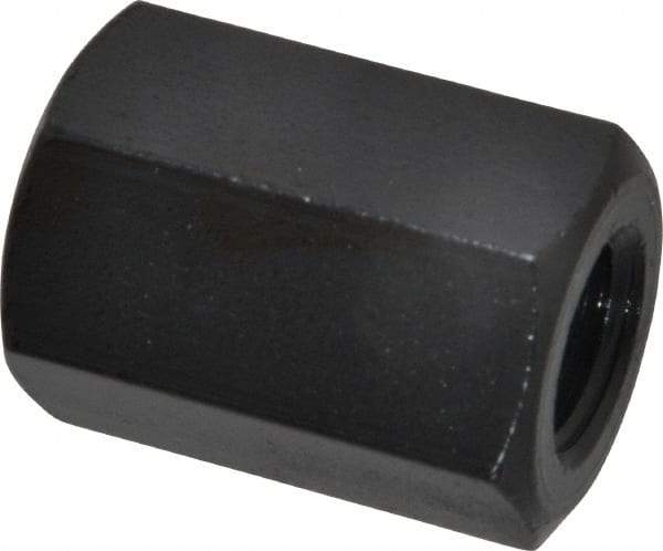 TE-CO - M16x2.00 Metric Coarse, 40mm OAL Steel Standard Coupling Nut - Black Oxide Coated, 27mm Width Across Flats - Makers Industrial Supply