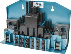 TE-CO - 52 Piece Fixturing Step Block & Clamp Set with 25mm Step Block, 12mm T-Slot, M10x1.5 Stud Thread - 19mm Nut Width, 80, 110, 125, 150, 175 & 200mm Stud Lengths - Makers Industrial Supply