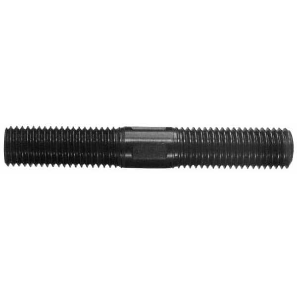 M16x2.0 125mm OAL Equal Double Threaded Stud Steel, 47mm Equal Thread Length, Metric