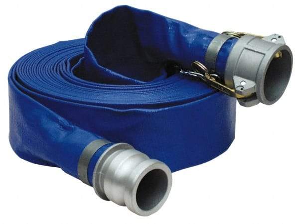 Alliance Hose & Rubber - -5 to 130°F, 6" Inside x 6" Outside Diam, PVC Liquid Suction & Discharge Hose - Blue, 100' Long, 35 psi Working Pressure - Makers Industrial Supply