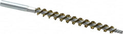 Schaefer Brush - 4" Brush Length, 7/16" Diam, Double Stem, Single Spiral Tube Brush - 6-1/4" Long, Brass, 12-24 Female Connection - Makers Industrial Supply