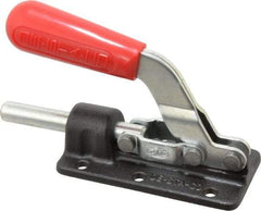 De-Sta-Co - 800 Lb Load Capacity, Flanged Base, Carbon Steel, Standard Straight Line Action Clamp - 6 Mounting Holes, 0.28" Mounting Hole Diam, 0.51" Plunger Diam, Straight Handle - Makers Industrial Supply