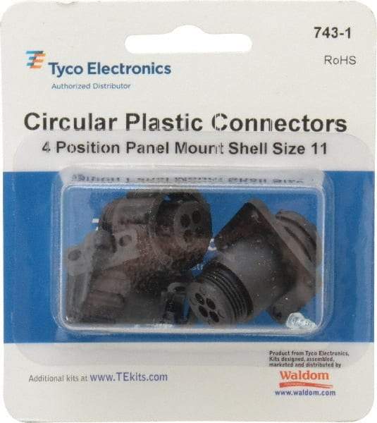 Tyco/Amp - Panel Mount Plug and Receptacle Kit - 11 to 4 AWG Compatible Wire Size - Makers Industrial Supply