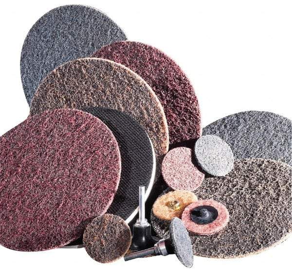 Standard Abrasives - 5" Coarse Grade Aluminum Oxide Deburring Disc - Hook & Loop Connection, Brown, 7,000 Max RPM - Makers Industrial Supply