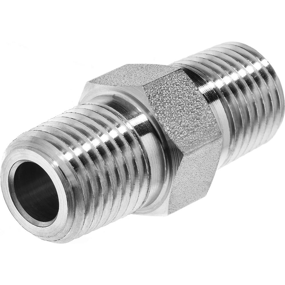 Stainless Steel Pipe Nipples & Pipe; Thread Style: Threaded on Both Ends; Construction: Seamless; Schedule: 150; Thread Standard: NPT; BSPT; Lead Free: Yes; Standards: ANSI/ASME B1.20.1; Overall Length: 2.56