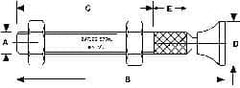 De-Sta-Co - 5/8-11 Carbon Steel Hex Head Tip Clamp Spindle Assembly - 101.6mm Thread Length, 4.42" OAL, Flat Tip Cap, 0.38" Tip Surface Diam, Use with Toggle Clamps - Makers Industrial Supply