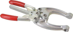 De-Sta-Co - 5337.87 N Load Capacity, 2.56" Throat Depth, 9.19" OAL, Carbon Steel, C Style Plier Clamp - M10x1.25 Spindle, 4.06" Open Throat Height, Red Handle, Spindle End - Makers Industrial Supply