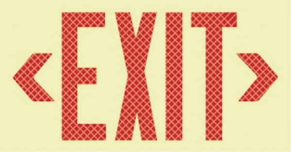 NMC - Exit, Plastic Exit Sign - 17" Wide x 10" High, Glow-in-the-Dark - Makers Industrial Supply