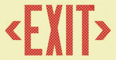 NMC - Exit, Plastic Exit Sign - 13" Wide x 7-1/2" High, Reflective - Makers Industrial Supply