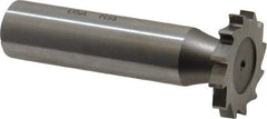 Made in USA - 7/8" Diam x 1/8" Face Width, High Speed Steel, 14 Teeth, Shank Connection Woodruff Keyseat Cutter - Uncoated, 2-5/32" OAL x 1/2" Shank, Straight Teeth - Makers Industrial Supply