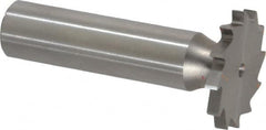 Made in USA - 1" Diam x 7/64" Face Width, High Speed Steel, 16 Teeth, Shank Connection Woodruff Keyseat Cutter - Uncoated, 2-3/16" OAL x 1/2" Shank, Straight Teeth - Makers Industrial Supply