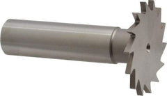 Made in USA - 1-1/4" Diam x 5/64" Face Width, High Speed Steel, 18 Teeth, Shank Connection Woodruff Keyseat Cutter - Uncoated, 2-3/16" OAL x 1/2" Shank, Straight Teeth - Makers Industrial Supply