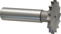 Made in USA - 1-1/4" Diam x 7/64" Face Width, High Speed Steel, 18 Teeth, Shank Connection Woodruff Keyseat Cutter - Uncoated, 2-3/16" OAL x 1/2" Shank, Straight Teeth - Makers Industrial Supply