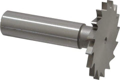 Made in USA - 1-1/2" Diam x 7/64" Face Width, High Speed Steel, 20 Teeth, Shank Connection Woodruff Keyseat Cutter - Uncoated, 2-1/4" OAL x 1/2" Shank, Straight Teeth - Makers Industrial Supply