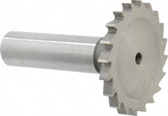 Made in USA - 1-1/2" Diam x 9/64" Face Width, High Speed Steel, 20 Teeth, Shank Connection Woodruff Keyseat Cutter - Uncoated, 2-1/4" OAL x 1/2" Shank, Straight Teeth - Makers Industrial Supply