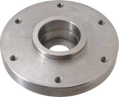 Buck Chuck Company - Adapter Back Plate for 6" Diam Self Centering Lathe Chucks - 4° Taper Mount, 1.32" Through Hole Diam, 4.906mm ID, 6-1/2" OD, 1.12" Flange Height, Steel - Makers Industrial Supply