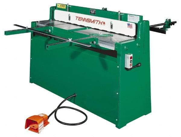 Tennsmith - 52-1/4 Inch Long Blade, Hydraulic Power Floor Shear - 61 Inch Wide x 25 Inch Deep x 42 Inch High, 0.0394 Inch Stainless Steel Capacity, 0.0630 Inch Mild Steel Capacity, 30 Inch Back Gauge Range - Makers Industrial Supply