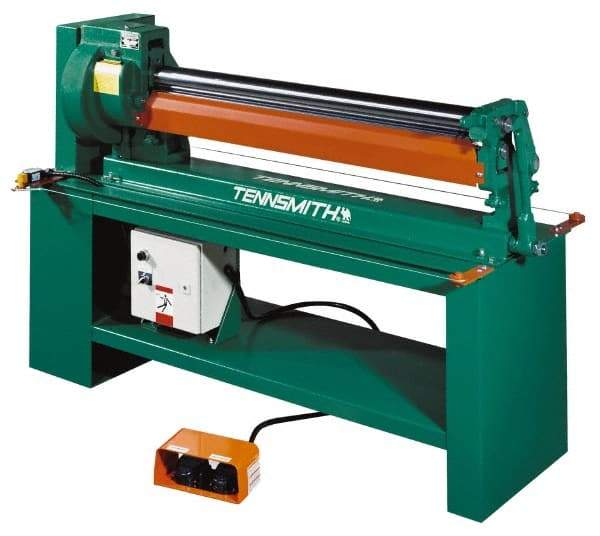 Tennsmith - 20 Gauge Max Stainless Steel Capacity, 49 Inch Max Forming Width, Floor Machine, Electric Slip Roll - 3/4 hp, 77 Inch Overall Width, x 50 Inch Overall Height, 3 Inch Slip Roll Diameter, 3/8, 1/2, 5/8 Inch Wire Groove Width, 230/460 Voltage - Makers Industrial Supply