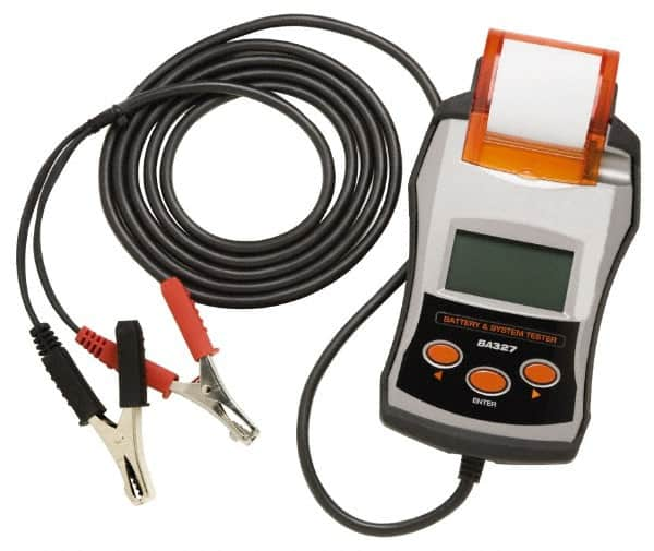 Solar - 6 to 24 Volt Digital Battery & System Tester with Integrated Printer - 40 to 2,000 CCA Range, 10' Cable - Makers Industrial Supply