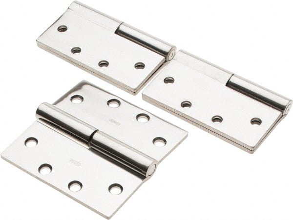 Stanley - 4-1/2" Long x 4-1/2" Wide 304 Stainless Steel Full Mortise Commercial Hinge - Makers Industrial Supply