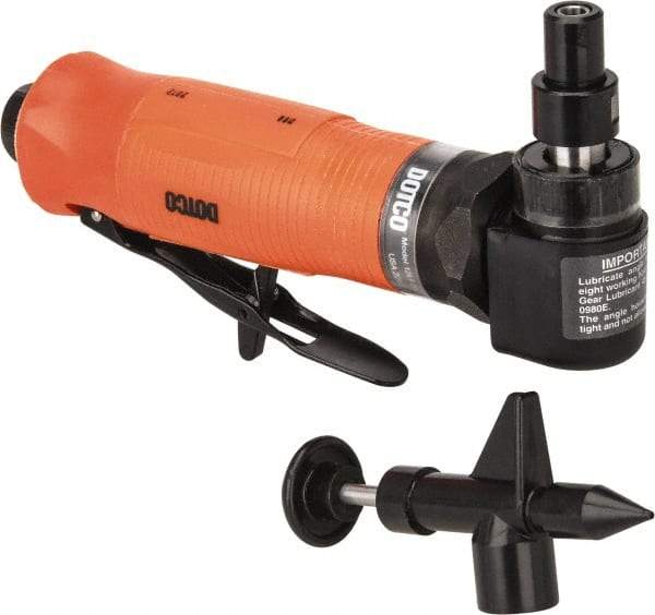 Dotco - 1/4" Collet, Angle Handle, Air Angle Die Grinder - 12,000 RPM, Rear Exhaust, 23 CFM, 0.4 hp, 90 psi, 1/4" Inlet - Makers Industrial Supply