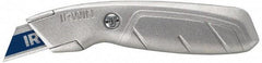 Irwin - Fixed Utility Knife - 2-1/4" Blade, Silver Aluminum Handle, 1 Blade Included - Makers Industrial Supply