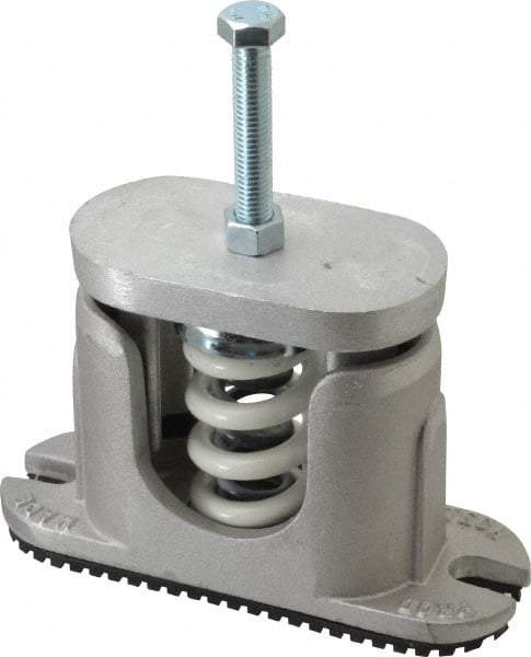 Tech Products - 1/2-13 Bolt Thread, 7-3/4" Long x 2-5/8" Wide x 5" High Aluminum Housed Spring Mounts - 1,300 Max Lb Capacity, 3-1/2" Thread Length - Makers Industrial Supply