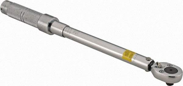 Proto - 3/8" Drive Mil Spec Micrometer Torque Wrench - 16 Ft/Lb to 80 Ft/Lb Torque, 15-1/2" OAL, Ratchet Head - Makers Industrial Supply