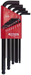 Proto - 13 Piece L-Key Ball End Hex Key Set - Hex Range 0.05 to 3/8", Carbon Steel - Makers Industrial Supply