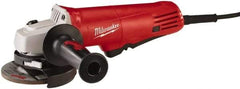 Milwaukee Tool - 4-1/2" Wheel Diam, 10,000 RPM, Corded Angle & Disc Grinder - 5/8-11 Spindle, 120 Volts, 7.5 Amps, Side Exhaust - Makers Industrial Supply