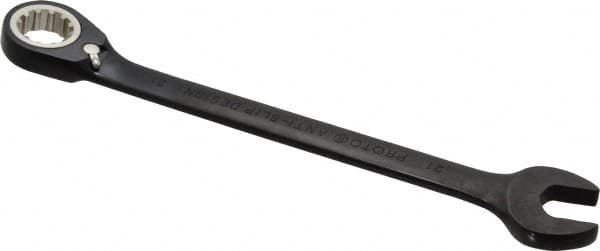 Proto - 21mm 12 Point Combination Wrench - 15° Head Angle, 11-7/16" OAL, Steel, Black Chrome Finish - Makers Industrial Supply