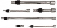 Proto - 1/4, 3/8 & 1/2" Drive Socket Locking Extension Set - 6 Pieces, Includes 1/4" Drive: 2", 6" & 3/8" Drive: 6", 12" & 1/2" Drive: 5", 10" Lengths - Makers Industrial Supply