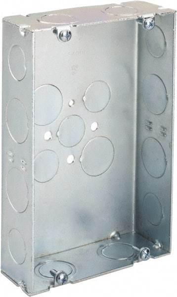 Cooper Crouse-Hinds - 2 Gang, (17) 1/2 & 3/4" Knockouts, Steel Rectangle Wall Box - 4-1/2" Overall Height x 6-13/16" Overall Width x 1-5/8" Overall Depth - Makers Industrial Supply