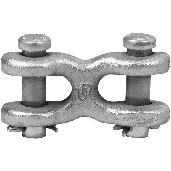 Campbell - Zinc Plated Forged Steel Double Clevis Link - 1/4" Diameter, 3,900 Lb Load Limit - Makers Industrial Supply