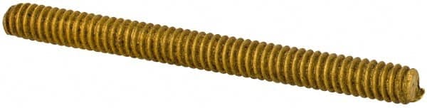 Value Collection - #2-56 1" OAL Fully Threaded Stud - Brass, Plain Finish - Makers Industrial Supply