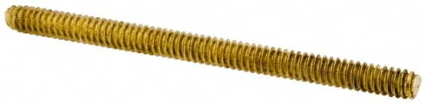 Value Collection - #6-32 2" OAL Fully Threaded Stud - Brass, Plain Finish - Makers Industrial Supply