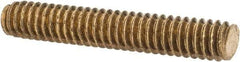 Value Collection - 1/4-20 1-1/2" OAL Fully Threaded Stud - Brass, Plain Finish - Makers Industrial Supply