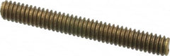 Value Collection - 1/4-20 2" OAL Fully Threaded Stud - Brass, Plain Finish - Makers Industrial Supply