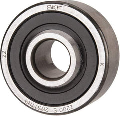 SKF - 10mm Bore Diam, 30mm OD, Double Seal Self Aligning Radial Ball Bearing - 14mm Wide, 2 Rows, Round Bore, 389 Lb Static Capacity, 1,810 Lb Dynamic Capacity - Makers Industrial Supply