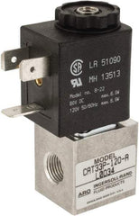 ARO/Ingersoll-Rand - 1/8", CAT Series 3-Way 2-Position Body Ported Stacking Solenoid Valve - 24 VDC, 0.048 CV Rate, 2.43" High x 7/8" Long - Makers Industrial Supply