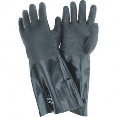 SHOWA - 18 mil Thick, Chemical Resistant Gloves - SZ10 RGH GRIP BLK 1/PR NEOGRAB ELBW LEN CHEM GLV - Makers Industrial Supply