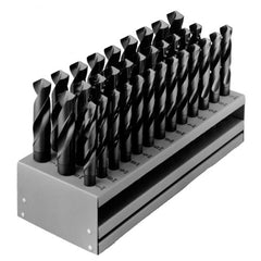 ‎1/2-1 RHS / RHC HSS 118 Degree Radial Point 1/2″ Reduced Shank Silver & Deming Drill Set - Steam Oxide - Exact Industrial Supply