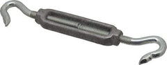 Made in USA - 112 Lb Load Limit, 5/16" Thread Diam, 2-9/16" Take Up, Aluminum Hook & Hook Turnbuckle - 3-7/16" Body Length, 7/32" Neck Length, 6-3/4" Closed Length - Makers Industrial Supply