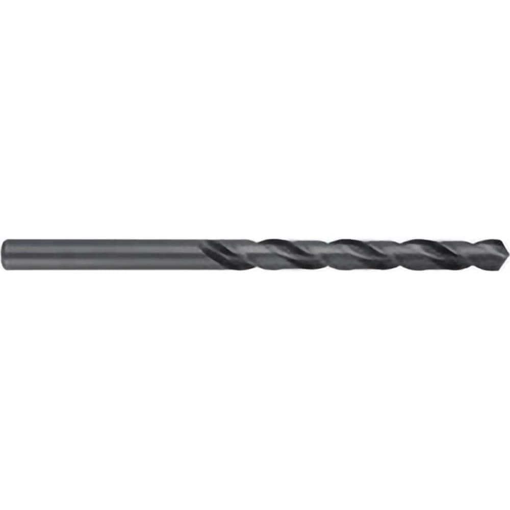 Taper Length Drill Bit: 0.7656″ Dia, 118 ° Black Oxide Finish, 6″ Flute Length, RH Cut, Spiral Flute, Straight Shank, Series 525